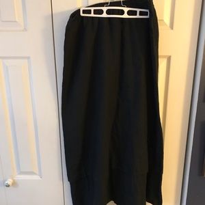 Eskandar black linen skirt, size 2, light weight with over skirt. A-line.